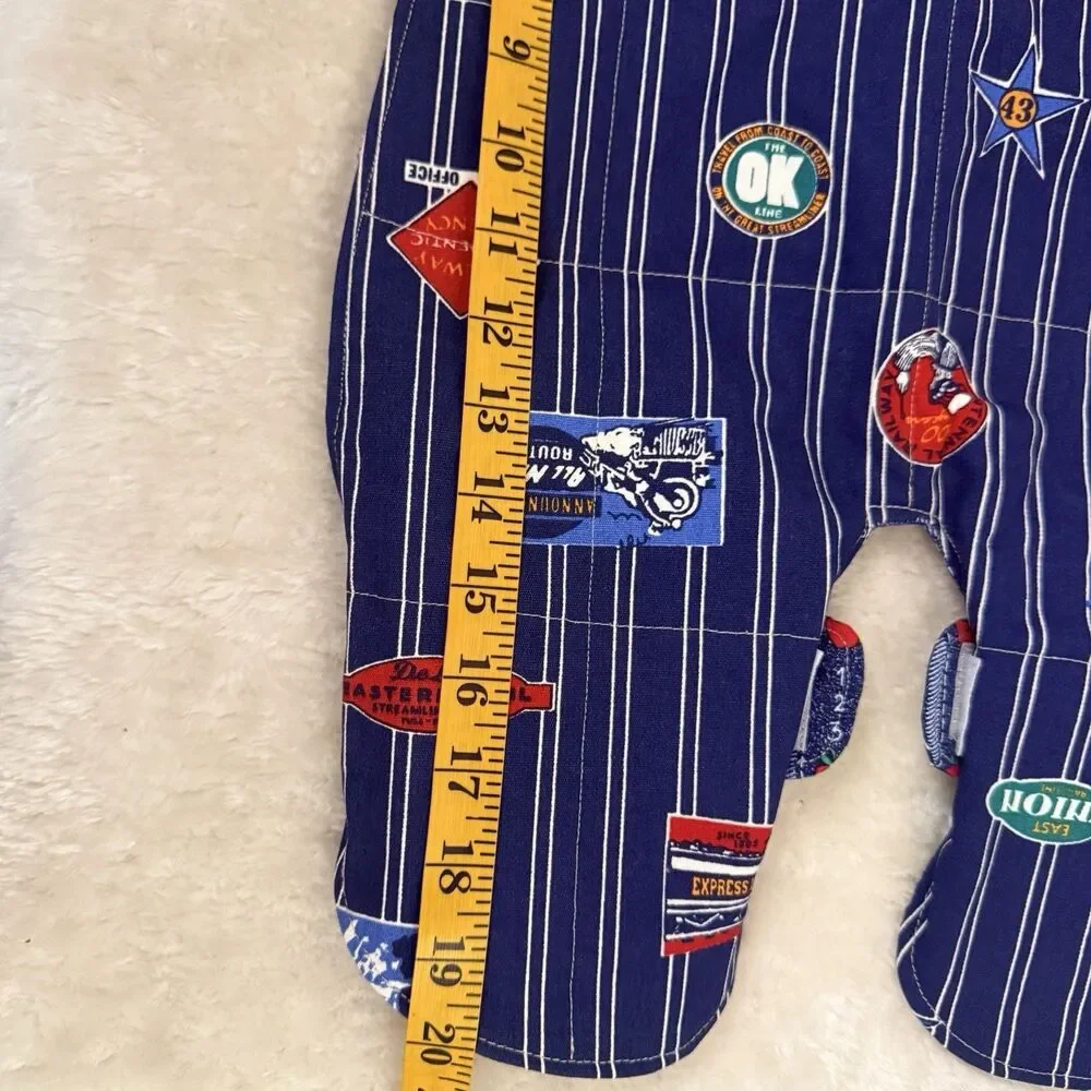Vintage Handmade Bib Boys Full Body Infants & Toddlers Baby Blue Striped